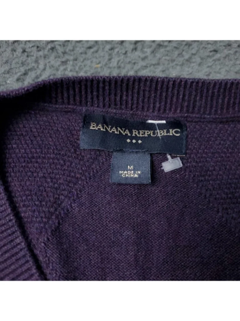 Banana Republic Sweater Mens M Medium Cotton Argyle Diamond Purple  Pullover